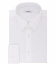 送料無料 カルバンクライン Calvin Klein メンズ 男性用 ファッション ボタンシャツ Dress Shirt Regular Fit Non Iron Stretch Solid - White