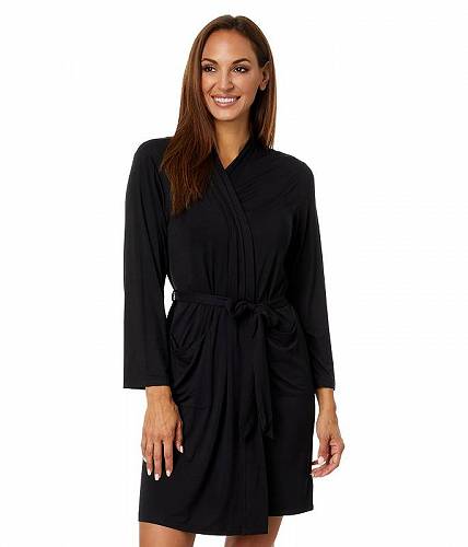 送料無料 ベアフードドリームズ Barefoot Dreams レディース 女性用 ファッション パジャマ 寝巻き バスローブ Malibu Collection R Soft Jersey Short Robe - Black