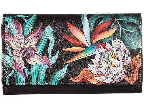  AkVJ Anuschka fB[X p t@bVG  O܍z Checkbook Clutch with RFID - 1153 - Island Escape Black