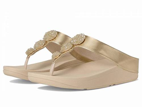 送料無料 フィットフロップ FitFlop レディース 女性用 シューズ 靴 ヒール Fino Beadie-Button Metallic Toe-Post Sandals - Platino