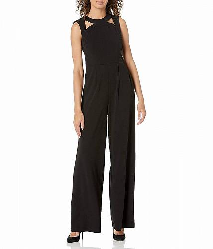 送料無料 カルバンクライン Calvin Klein レディース 女性用 ファッション ジャンプスーツ つなぎ セット Sleeveless Jumpsuit with Cut Outs - Black