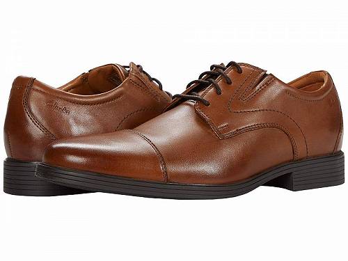 クラークス ビジネスシューズ メンズ 送料無料 クラークス Clarks メンズ 男性用 シューズ 靴 オックスフォード 紳士靴 通勤靴 Whiddon Cap - Dark Tan Leather