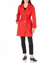  JoNC Calvin Klein fB[X p t@bV AE^[ WPbg R[g CR[g Single Breasted Belted Rain Jacket with Removable Hood - Cherry