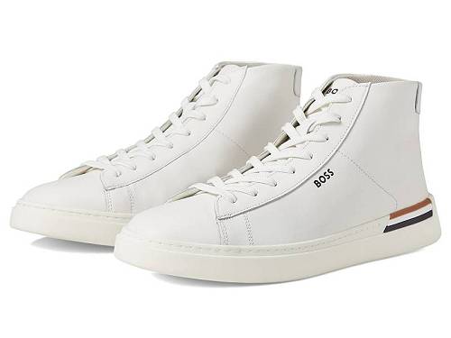 送料無料 ボス BOSS メンズ 男性用 シューズ 靴 スニーカー 運動靴 Clint Smooth Leather High-Top Sneakers - Bright White