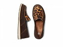 送料無料 アリアト Ariat レディース 女性用 シューズ 靴 ローファー ボートシューズ Cruiser - Chocolate Suede/Leopard Hair On