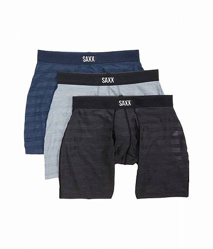 ̵ å SAXX UNDERWEAR   եå  Droptemp Cooling Mesh Boxer Brief Fly 3-Pack - Black/Dark Denim/Grey