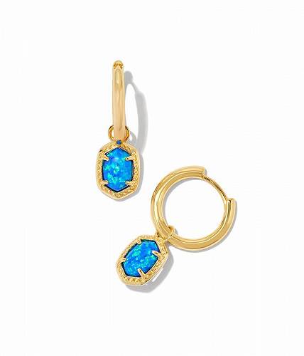  PhXRbg Kendra Scott fB[X p WG[ i CO Daphne Framed Huggie Earrings - Gold Bright Blue Kyocera Opal