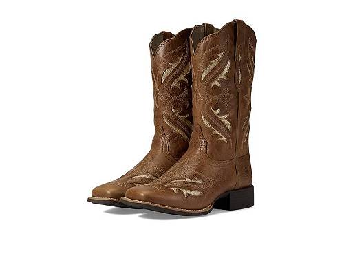 こちらの商品は アリアト Ariat レディース 女性用 シューズ 靴 ブーツ ウエスタンブーツ Round Up Bliss Western Boot - Midday Tan です。 注文後のサイズ変更・キャンセルは出来ませんので、十分なご検討の上でのご注文をお願いいたします。 ※靴など、オリジナルの箱が無い場合がございます。ご確認が必要な場合にはご購入前にお問い合せください。 ※画面の表示と実物では多少色具合が異なって見える場合もございます。 ※アメリカ商品の為、稀にスクラッチなどがある場合がございます。使用に問題のない程度のものは不良品とは扱いませんのでご了承下さい。 ━ カタログ（英語）より抜粋 ━ Step out in an elegant style and utmost comfort wearing Ariat(R) Round Up Bliss Western Boot. Leather upper. Man-made lining. Removable man-made insole. Pull-on closure. Mid-calf length. Curved top. Pull straps. Elaborate design on upper and shaft. Block heel. Wide squared toe. Man-made outsole. ※掲載の寸法や重さはサイズ「9, width B - Medium」を計測したものです. サイズにより異なりますので、あくまで参考値として参照ください. 靴の重さは片側のみのものとなります. 実寸（参考値）： Heel Height: 約 3.81 cm Weight: 約 740 g Circumference: 約 35.56 cm Shaft: 約 29.21 cm ■サイズの幅(オプション)について Slim &lt; Narrow &lt; Medium &lt; Wide &lt; Extra Wide S &lt; N &lt; M &lt; W A &lt; B &lt; C &lt; D &lt; E &lt; EE(2E) &lt; EEE(3E) ※足幅は左に行くほど狭く、右に行くほど広くなります ※標準はMedium、M、D(またはC)となります ※メーカー毎に表記が異なる場合もございます