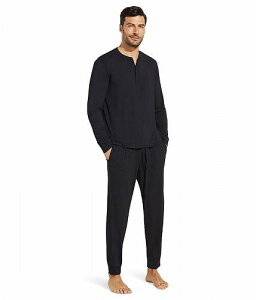 送料無料 エバージェイ Eberjey メンズ 男性用 ファッション パジャマ 寝巻き Henry - The Long PJ Set - Black