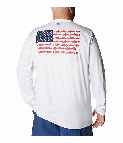 送料無料 コロンビア Columbia メンズ 男性用 ファッション アクティブシャツ Big & Tall Terminal Tackle PFG Fish Flag(TM) Long Sleeve Shirt - White/Collegiate Navy