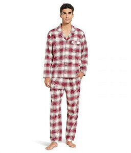 送料無料 エバージェイ Eberjey メンズ 男性用 ファッション パジャマ 寝巻き Flannel Long PJ Set - Tartan Plaid Haute Red Ivory