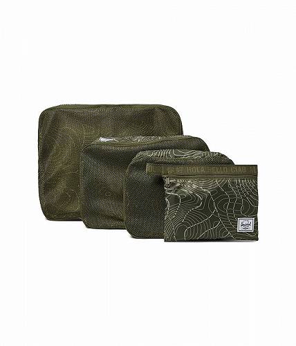  n[VFTvC Herschel Supply Co. obO  spANZT[ Kyoto Packing Cubes - Ivy Green Topography