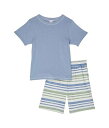 送料無料 スプレンデッド Splendid Littles 男の子用 ファッション 子供服 セット Surfs Up Short Sleeve Set (Toddler/Little Kids/Big Kids) - Blue Multi Stripe