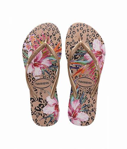 送料無料 ハワイアナス Havaianas レディース 女性用 シューズ 靴 サンダル Slim Animal Floral Flip Flop Sandal - Crocus Rose