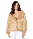  MOON RIVER fB[X p t@bV AE^[ WPbg R[g Shearling Button-Down Outerwear with Pockets - Khaki