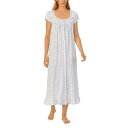 送料無料 アイリーンウエスト Eileen West レディース 女性用 ファッション パジャマ 寝巻き ナイトガウン Cap Sleeve Long Gown - White Ground Floral