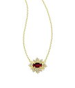 送料無料 ケンドラスコット Kendra Scott レディース 女性用 ジュエリー 宝飾品 ネックレス Grayson Sunburst Frame Short Pendant Necklace - Gold Red Glass