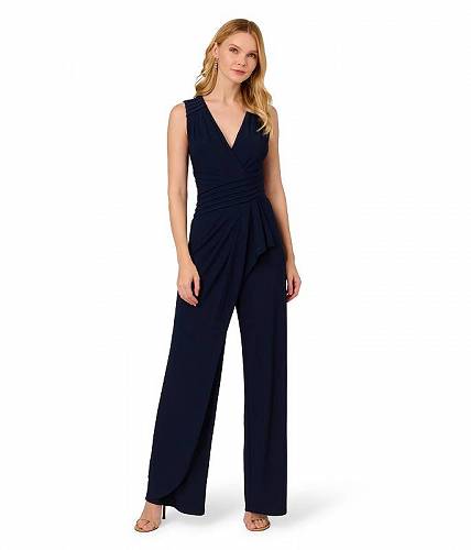 送料無料 アドリアナパペル Adrianna Papell レディース 女性用 ファッション パンツ ズボン Pintuck Jersey Jumpsuit - Midnight