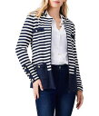  jbNAh][ NIC+ZOE fB[X p t@bV AE^[ WPbg R[g uU[ Striped City Charm Knit Blazer - Indigo Multi 1