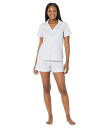  xbhwbhs[WF[ Bedhead PJs fB[X p t@bV pW} Q Organic Cotton Woven Short Sleeve Shorty Set - Blue 3-D Stripe