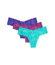 送料無料 コサベラ Cosabella レディース 女性用 ファッション 下着 ショーツ Never Say Never 3 Pack Lowrider Thong - Violett/Swiss Beet/Addy Green