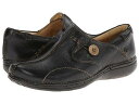 クラークス 送料無料 クラークス Clarks レディース 女性用 シューズ 靴 ローファー ボートシューズ Un.loop - Black Leather