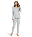  Go[WFC Eberjey fB[X p t@bV pW} Q Gisele Slim Tuxedo Pajama Set - Heather Grey/Sorbet Pink