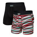  TbNXA_[EGA[ SAXX UNDERWEAR Y jp t@bV  Vibe Boxer Brief 2-Pack - Sugar Buzz/Black