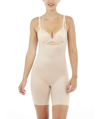 ̵ ѥ󥯥 Spanx ǥ  եå  硼 Thinstincts 2.0 Open-Bust Midthigh Bodysuit - Champagne Beige