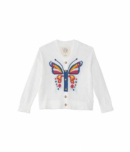 送料無料 Chaser Kids 女の子用 ファッション 子供服 セーター Butterfly Cardigan (Toddler/Little Kids) - Coconut Milk