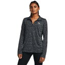 送料無料 アンダーアーマー Under Armour レディース 女性用 ファッション アクティブシャツ Tech 1/4 Zip Twist - Black/White(4)