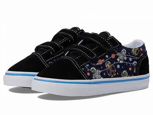 送料無料 バンズ Vans Kids 男の子用 キッズシューズ 子供靴 スニーカー 運動靴 Old Skool V (Infant/Toddler) - Glow Cosmic Zoo Black/Blue