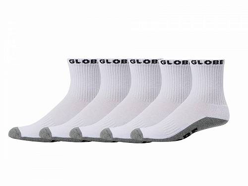 送料無料 グローブ Globe メンズ 男性用 ファッション ソックス 靴下 スリッパ Quarter Sock (5-Pack) - White/Grey 1