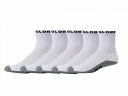 送料無料 グローブ Globe メンズ 男性用 ファッション ソックス 靴下 スリッパ Quarter Sock (5-Pack) - White/Grey