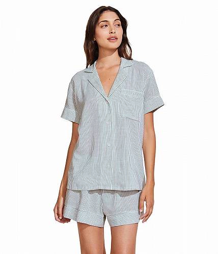 送料無料 エバージェイ Eberjey レディース 女性用 ファッション パジャマ 寝巻き Nautico Shortie Pj Set - White/Forest Green