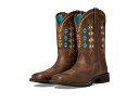 こちらの商品は アリアト Ariat レディース 女性用 シューズ 靴 ブーツ ウエスタンブーツ Delilah Deco Western Boot - Copper Kettle です。 注文後のサイズ変更・キャンセルは出来ませんので、十分なご検討の上でのご注文をお願いいたします。 ※靴など、オリジナルの箱が無い場合がございます。ご確認が必要な場合にはご購入前にお問い合せください。 ※画面の表示と実物では多少色具合が異なって見える場合もございます。 ※アメリカ商品の為、稀にスクラッチなどがある場合がございます。使用に問題のない程度のものは不良品とは扱いませんのでご了承下さい。 ━ カタログ（英語）より抜粋 ━ The effortless and timeless style of the Ariat Delilah Deco Western Boot is ideal for showing off your style comfortably. Leather upper construction. Man-made lining and insole. 4LR(TM) technology provides lightweight support as you walk and ride. Pro Crepe(R) Light outsole with Duratread(TM) heel. Pull-on style. Embroidered stitch pattern. Pull tab on the shaft. Block heel. Square toe silhouette. Man-made outsole. ※掲載の寸法や重さはサイズ「9, width B - Medium」を計測したものです. サイズにより異なりますので、あくまで参考値として参照ください. 靴の重さは片側のみのものとなります. 実寸（参考値）： Heel Height: 約 3.17 cm Weight: 約 510 g Circumference: 約 35.56 cm Shaft: 約 25.40 cm ■サイズの幅(オプション)について Slim &lt; Narrow &lt; Medium &lt; Wide &lt; Extra Wide S &lt; N &lt; M &lt; W A &lt; B &lt; C &lt; D &lt; E &lt; EE(2E) &lt; EEE(3E) ※足幅は左に行くほど狭く、右に行くほど広くなります ※標準はMedium、M、D(またはC)となります ※メーカー毎に表記が異なる場合もございます