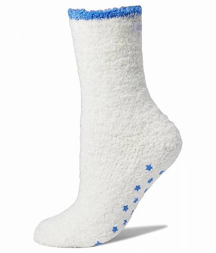  JmCo[K[ Karen Neuburger fB[X p t@bV \bNX C Fluffy Solid Sock with Blue Star Grippers - Cream