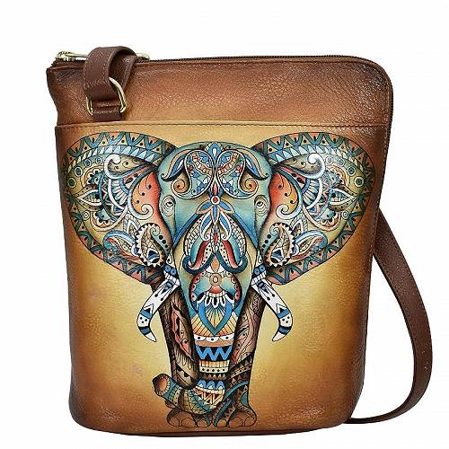  AkVJ Anuschka fB[X p t@bVG  z K J[hP[X 493 Organizer Crossbody with Extended Side Zipper - Elephant Mandala