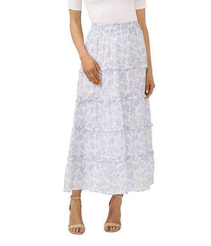  CeCe fB[X p t@bV XJ[g Smocked Tiered Maxi Skirt - Ultra White