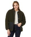  bL[uh Lucky Brand fB[X p t@bV AE^[ WPbg R[g Reversible Mixed Media Faux Shearling Jacket - Olive Multi