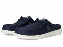 送料無料 ヘイデュード Hey Dude メンズ 男性用 シューズ 靴 ローファー Wally Slip Stretch Canvas - Navy