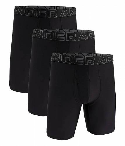 送料無料 アンダーアーマー Under Armour メンズ 男性用 ファッション 下着 3-Pack Performance Tech Solid 9" Boxer Briefs - Black