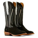 こちらの商品は アリアト Ariat レディース 女性用 シューズ 靴 ブーツ ウエスタンブーツ Futurity Limited Western Boots - Black Roughout です。 注文後のサイズ変更・キャンセルは出来ませんので、十分なご検討の上でのご注文をお願いいたします。 ※靴など、オリジナルの箱が無い場合がございます。ご確認が必要な場合にはご購入前にお問い合せください。 ※画面の表示と実物では多少色具合が異なって見える場合もございます。 ※アメリカ商品の為、稀にスクラッチなどがある場合がございます。使用に問題のない程度のものは不良品とは扱いませんのでご了承下さい。 ━ カタログ（英語）より抜粋 ━ Step into a realm of unrivaled style with Ariat(R) Futurity Limited Western Boots (Style-10051064). Crafted with a removable leather footbed and midsole, these boots embrace comfort. The unique leather designs and pointed toe elevate your fashion statement. Effortlessly slip into them with the pull-on closure, embodying convenience without compromising on sophistication. Leather upper. Leather lining. Leather outsole. ※掲載の寸法や重さはサイズ「5.5, width B - Medium」を計測したものです. サイズにより異なりますので、あくまで参考値として参照ください. 実寸（参考値）： Heel Height: 約 4.45 cm Weight: 2 lbs Shaft: 約 33.02 cm ■サイズの幅(オプション)について Slim &lt; Narrow &lt; Medium &lt; Wide &lt; Extra Wide S &lt; N &lt; M &lt; W A &lt; B &lt; C &lt; D &lt; E &lt; EE(2E) &lt; EEE(3E) ※足幅は左に行くほど狭く、右に行くほど広くなります ※標準はMedium、M、D(またはC)となります ※メーカー毎に表記が異なる場合もございます