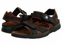 送料無料 メフィスト Mephisto メンズ 男性用 シューズ 靴 サンダル Shark - Dark Brown/Black Waxy Leather