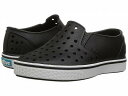 送料無料 ネイティブ Native Shoes Kids キッズ 子供用 キッズシューズ 子供靴 スニーカー 運動靴 Miles Slip-On (Toddler/Little Kid) - Jiffy Black/Shell White(4)