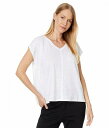  AC[tBbV[ Eileen Fisher fB[X p t@bV TVc V Neck Square Tee - White