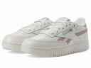 こちらの商品は リーボック Reebok Lifestyle レディース 女性用 シューズ 靴 スニーカー 運動靴 Club C Double - Chalk/Smokey Rose です。 注文後のサイズ変更・キャンセルは出来ませんので、十分なご検討の上でのご注文をお願いいたします。 ※靴など、オリジナルの箱が無い場合がございます。ご確認が必要な場合にはご購入前にお問い合せください。 ※画面の表示と実物では多少色具合が異なって見える場合もございます。 ※アメリカ商品の為、稀にスクラッチなどがある場合がございます。使用に問題のない程度のものは不良品とは扱いませんのでご了承下さい。 ━ カタログ（英語）より抜粋 ━ Bring a classic tennis style and a modern attitude to the court with the tennis-inspired Reebok(R) Lifestyle Women&#039;s Club C Double casual sneakers. Casual shoes featuring durable leather uppers with a reinforced toe and heel. Lace-up adjustability. Soft fabric linings. Padded collar. Cushioned foam insole. Chunky rubber outsole adds height and stands up to abrasive surfaces. ※掲載の寸法や重さはサイズ「8, width B - Medium」を計測したものです. サイズにより異なりますので、あくまで参考値として参照ください. 実寸（参考値）： Weight: 約 400 g ■サイズの幅(オプション)について Slim &lt; Narrow &lt; Medium &lt; Wide &lt; Extra Wide S &lt; N &lt; M &lt; W A &lt; B &lt; C &lt; D &lt; E &lt; EE(2E) &lt; EEE(3E) ※足幅は左に行くほど狭く、右に行くほど広くなります ※標準はMedium、M、D(またはC)となります ※メーカー毎に表記が異なる場合もございます