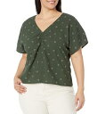  Madewell fB[X p t@bV uEX Plus Voile Puff-Sleeve Top in Floral - Dark Forest