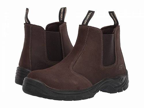 こちらの商品は スケッチャーズ SKECHERS Work メンズ 男性用 シューズ 靴 ブーツ ワークブーツ Tapter Steel Toe - Brown です。 注文後のサイズ変更・キャンセルは出来ませんので、十分なご検討の上でのご注文をお願いいたします。 ※靴など、オリジナルの箱が無い場合がございます。ご確認が必要な場合にはご購入前にお問い合せください。 ※画面の表示と実物では多少色具合が異なって見える場合もございます。 ※アメリカ商品の為、稀にスクラッチなどがある場合がございます。使用に問題のない程度のものは不良品とは扱いませんのでご了承下さい。 ━ カタログ（英語）より抜粋 ━ The SKECHERS(R) Work Tapter Steel Toe Chelsea work boot has a simple style with a long-lasting durable construction and reliable work protection that will keep you moving with confidence all workday long. Pull-on work boot features steel safety toe meets ASTM 2412/2413-2011 I/75 C/75, EH (electrical hazard) standards. Oiled suede leather upper. Features stitching accents, reinforced stitched seam detail, and an embossed logo on side. Side gore panels for easy on and off. Heel leather overlay for added stability. Soft fabric boot lining. Memory foam footbed cushioning for all-day comfort. Shock-absorbing midsole provides comfortable support. Durable, oil-resistant outsole with lug pattern with for excellent traction. This outsole meets ASTM F2913 Slip Resistant Safety Standards under Wet/Dry conditions only. ※掲載の寸法や重さはサイズ「11.5, width D - Medium」を計測したものです. サイズにより異なりますので、あくまで参考値として参照ください. 実寸（参考値）： Heel Height: 約 3.81 cm Weight: 1 lb 4.4 oz ■サイズの幅(オプション)について Slim &lt; Narrow &lt; Medium &lt; Wide &lt; Extra Wide S &lt; N &lt; M &lt; W A &lt; B &lt; C &lt; D &lt; E &lt; EE(2E) &lt; EEE(3E) ※足幅は左に行くほど狭く、右に行くほど広くなります ※標準はMedium、M、D(またはC)となります ※メーカー毎に表記が異なる場合もございます