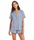 送料無料 エバージェイ Eberjey レディース 女性用 ファッション パジャマ 寝巻き Nautico Shortie Pj Set - Wedgewood Blue/White